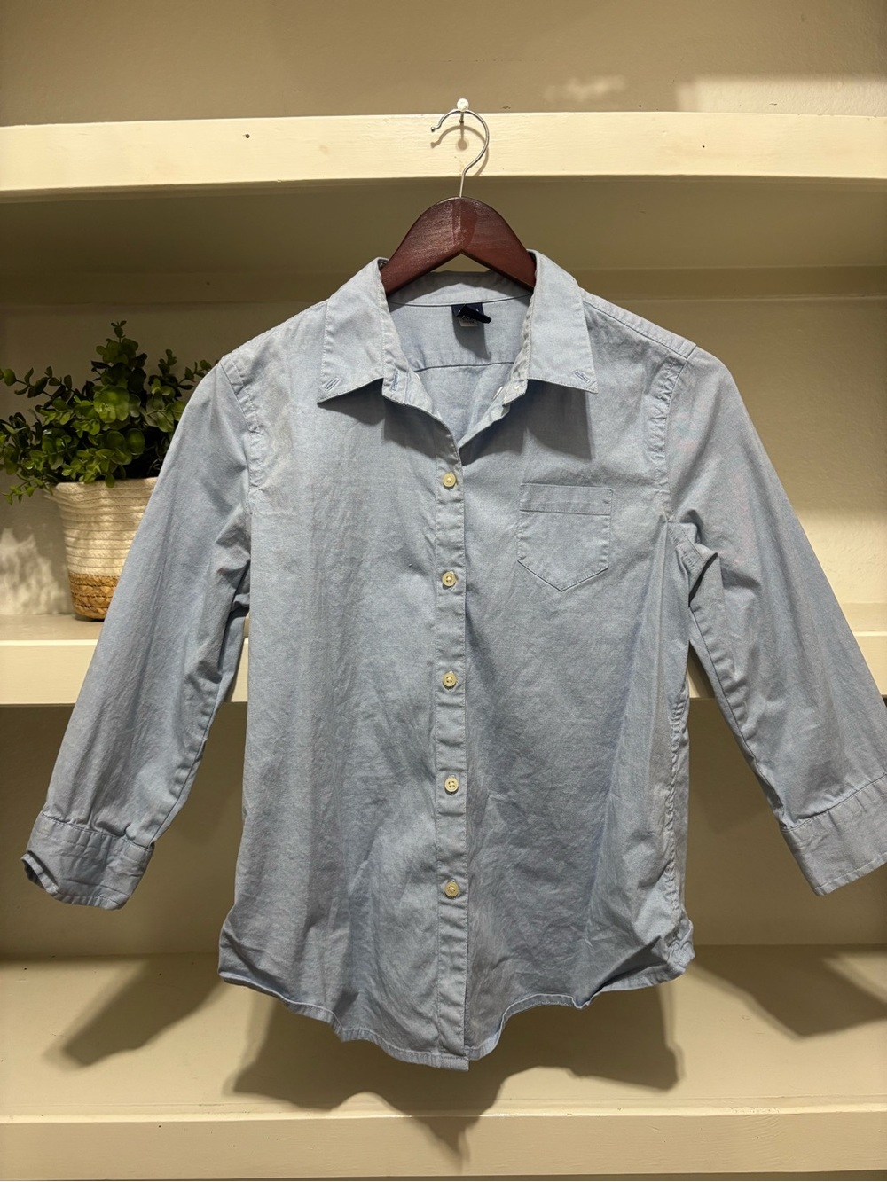 GAP Light Blue Women's Button-Down Shirt